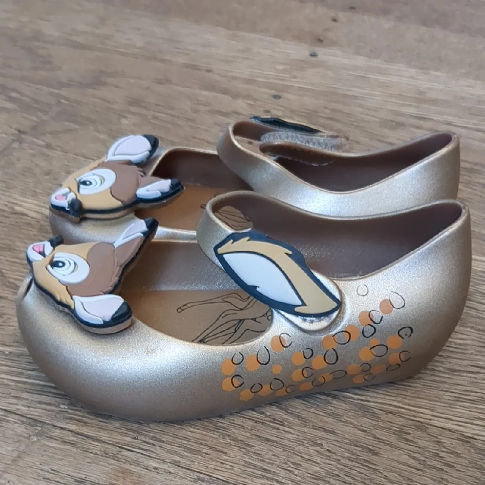 Mini Melissa Girls Gold Bambi Mary Jane Jelly Shoes
